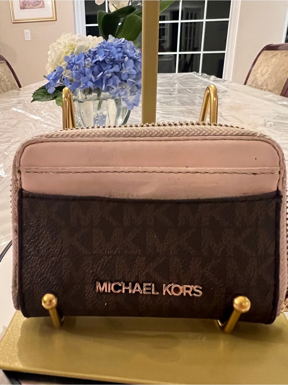 Michael Kors Signature Bucket Crossbody Bag & Wallet Set Blush Pink Brown MK - Picture 10 of 13